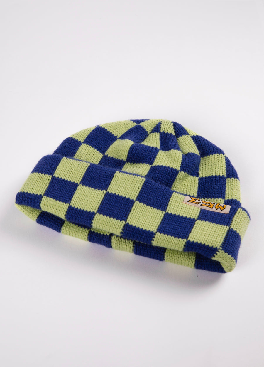 Checked Beanie