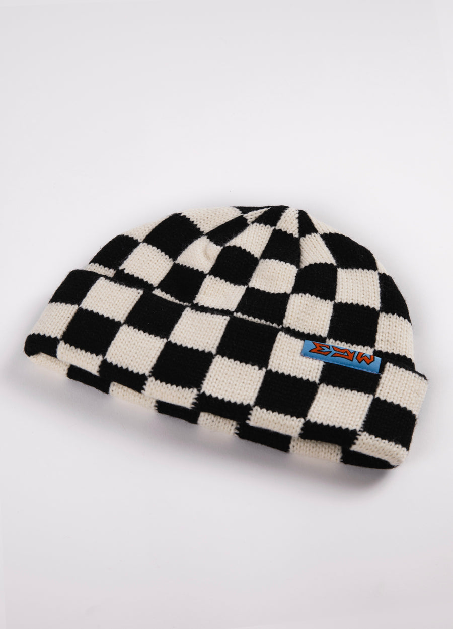 Checked Beanie